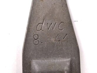 Einführstück für 50 Schuss Gurt MG34/42 der Wehrmacht. Hersteller dwc 8.41