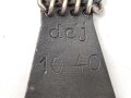 Einführstück für 50 Schuss Gurt MG34/42 der Wehrmacht. Hersteller dej 10.40