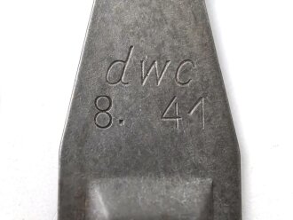 Einführstück für 50 Schuss Gurt MG34/42 der Wehrmacht. Hersteller dwc 8.41