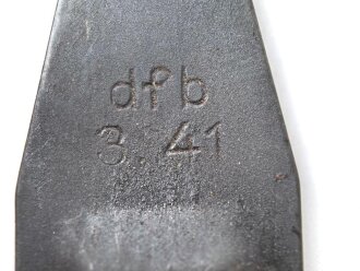 Einführstück für 50 Schuss Gurt MG34/42 der Wehrmacht. Hersteller dfb 3. 41