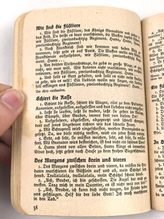 "Morgen marschieren wir - Liederbuch der deutschen Soldaten" 128 Seiten, DIN A6, gebraucht