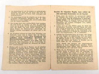 "Malaria-Merkblatt für Soldaten" datiert...