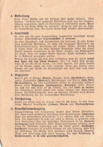 "Gesundheits-Merkblatt" datiert 1942, DIN A6,...