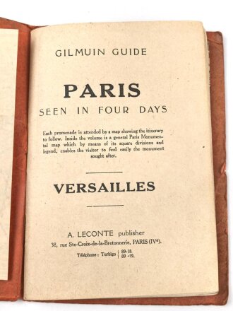 "Paris seen in four days - Versailles" 64 Seiten, DIN A6, gebraucht, englisch
