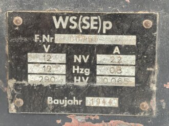 Wechselrichtersatz p " WS( SE)  p datiert 1944,...