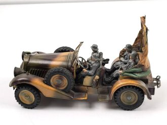 Wehrmachts Fahrzeug mit 4 Luftwaffensoldaten. Blechspielzeug der Firma Lineol . In gutem Gesamtzustand, ungereinigtes Stück