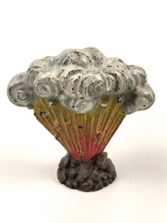 Einschlagende Granate, Massefigur der Firma Lineol. Guter Zustand, Höhe knapp 7cm