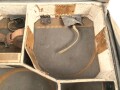 Nachrichtentornister " 1 " Wehrmacht. Gebraucht, das Fell fehlt vollständig, mit Inneneinteilung, datiert 1934