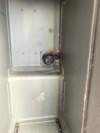 Tornisterfunkgerät " Ukw.E.f" datiert 1941. Origiunallack, ungereinigtes Stück, Funktion nicht geprüft