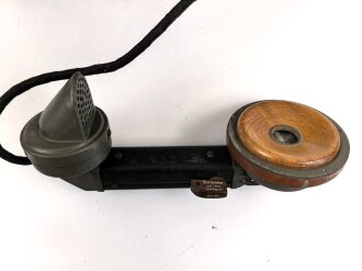 1. Weltkrieg, Feldfernsprecher 16. Guter Gesamtzustand, ungereinigt, Funktion nicht geprüft, die Kurbel fehlt