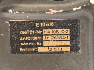 Luftwaffe Empfänger E 10 a K,  Ln 26594-1 , Originallack, Funktion nicht geprüft
