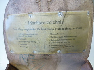 Beschlagzeugtasche für berittenes Hufbeschlagpersonal 1941 mit Einsatz. Selten