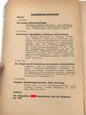 "Deutschland wohin? Die Wirtschaft des III. Reiches und ihre Perspektiven" 52 Seiten, DIN A5, Altersspuren