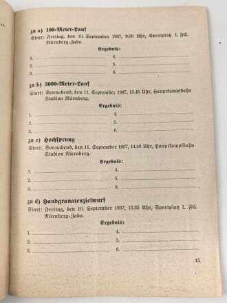 Nationalsozialistische Kampfspiele - Reichsparteitag 1937 Nürnberg, 80 Seiten, DIN A5
