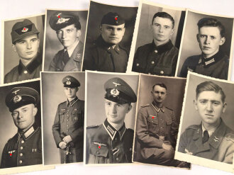 10 Studioaufnahmen / Fotos 2. Weltkrieg, jeweils im Ansichtskartenformat