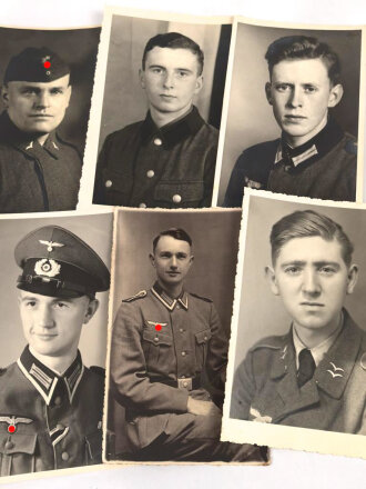 10 Studioaufnahmen / Fotos 2. Weltkrieg, jeweils im Ansichtskartenformat