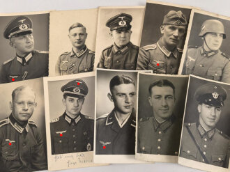 10 Studioaufnahmen / Fotos 2. Weltkrieg, jeweils im Ansichtskartenformat