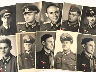 10 Studioaufnahmen / Fotos 2. Weltkrieg, jeweils im Ansichtskartenformat