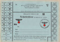 "Reichsfleischkarte" für Kinder bis zu 6 Jahre der Stadt Landsberg, gültig vom 16.12.1940 bis 12.1.1941, DIN A5
