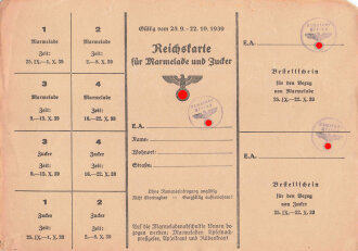 "Reichskarte für Marmelade und Zucker" der...