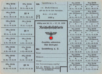 "Reichsfleischkarte" der Stadt Landsberg,...