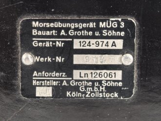 Morseübungsgerät MÜG3 Luftwaffe,   Ln 126061 .Originallack, Funktion nicht geprüft