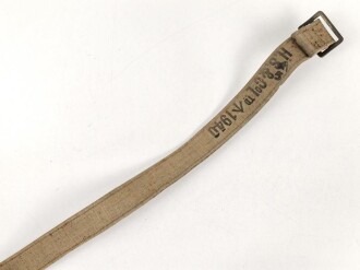 British 1940 dated canvas strap, 25mm high, total lengh 78cm