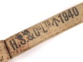 British 1940 dated canvas strap, 25mm high, total lengh 78cm