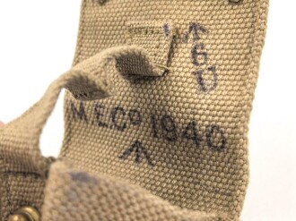 British Pattern 1940 Cavalry web equipment, Cartridge carrier, dated 1940. Unused