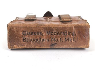 British WWII,  Glasses Moderating Binoculars No1 MKI. Eye Caps In Fitted Case