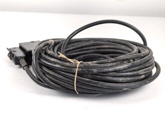 Anschlusskabel zum Brustmikrofon 33 der Wehrmacht ( oder Verlängerungskabel für Feldfernsprecher 33 und Flak Abfrage) . Datiert 1943 / 44, Ungereinigt, Funktion nicht geprüft