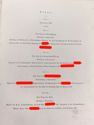 Reichstagung in Nürnberg 1934, 409 Seiten, erste Seite gerissen