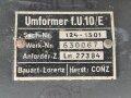 Luftwaffe, Umformer U.10/E, Ln 27377 für Fu.G 10. Originallack, die Gehäuseschrauben fehlen, Funktion nicht geprüft