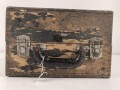 Zubehör / Ersatzteilkasten , höchstwahrscheinlich für Kriegsmarine Funkgeräte. Maße 22 x 29 x 19cm. Originallack, ungereinigtes Stück