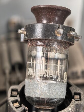 Luftwaffe, Kasernen Funkübungsgerät 42  Empfänger FüG-E , Originallack, Gehäuseschrauben fehlen, Funktion nicht geprüft