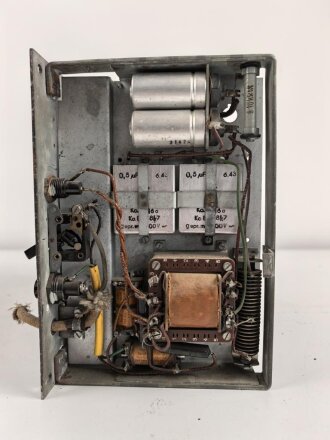 Luftwaffe, Kasernen Funkübungsgerät 42  Empfänger FüG-E , Originallack, Gehäuseschrauben fehlen, Funktion nicht geprüft