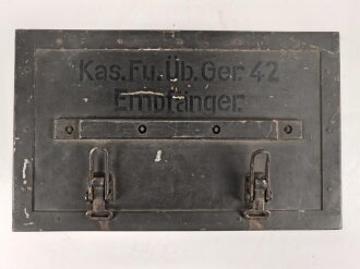 Luftwaffe, Kasernen Funkübungsgerät 42  Empfänger FüG-E , Originallack, Gehäuseschrauben fehlen, Funktion nicht geprüft