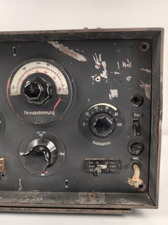 Luftwaffe, Kasernen Funkübungsgerät 42  Empfänger FüG-E , Originallack, Gehäuseschrauben fehlen, Funktion nicht geprüft