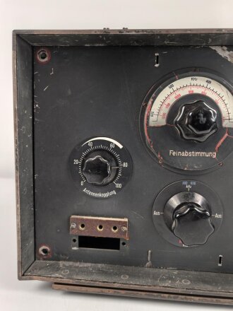 Luftwaffe, Kasernen Funkübungsgerät 42  Empfänger FüG-E , Originallack, Gehäuseschrauben fehlen, Funktion nicht geprüft