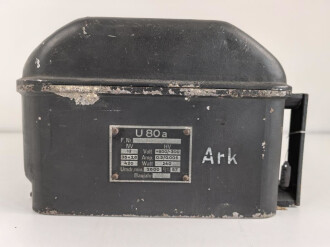 Umformer U.80a Wehrmacht. Verwendet in Fahrzeugen als Kraftquelle des 80 Watt Sender  im Gerätesatz Fu 12  in Panzerspähwagen. Originallack, Funktion nicht geprüft, datiert 1943