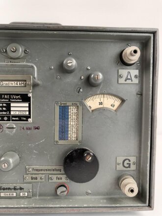 Luftwaffe, Telefunken Einflugzeichen Flugalarmempfänger "FAE 1/ Vorl." Ln 25629.  In der Zeit umgebauter Tornister Empfänger Berta, datiert 1940. Originallack, Funktion nicht geprüft