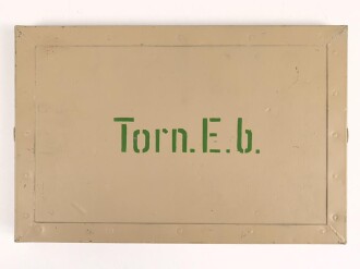 Gehäusedeckel zum Tornister Empfänger Berta der Wehrmacht. Neuzeitlich lackiert, der Beladeplan ist höchstwahrscheinlich neuzeitlich