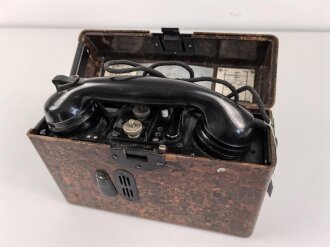 Feldfernsprecher 33 Wehrmacht, datiert 1940. Funktion nicht geprüft