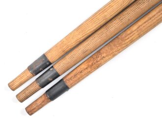 Zeltstock 01 Wehrmacht, Zubehör für die Zeltbahn 31, gehört in den Zubehörbeutel. Drei Stück in sehr gutem Zustand, jeweils gleicher Hersteller 1940 gestempelt