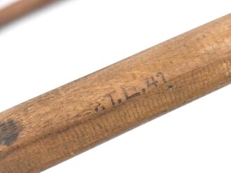 Zeltstock 01 Wehrmacht, Zubehör für die Zeltbahn 31, gehört in den Zubehörbeutel. Drei Stück in sehr gutem Zustand, ein Stück gestempelt 1941