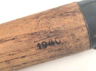 Zeltstock 01 Wehrmacht, Zubehör für die Zeltbahn 31, gehört in den Zubehörbeutel. Drei Stück in gutem Zustand, ein Stück gestempelt 1940