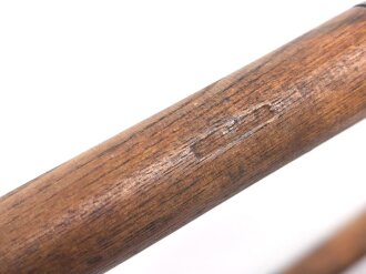 Zeltstock 01 und Zeltplock 29 Wehrmacht, Jeweils drei Stück als Zubehör für die Zeltbahn 31, gehört in den Zubehörbeutel.