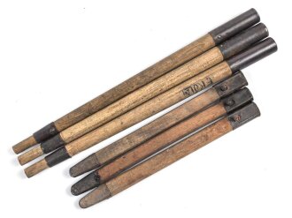 Zeltstock 01 und Zeltplock 29 Wehrmacht, Jeweils drei...