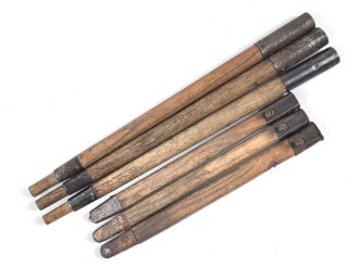 Zeltstock 01 und Zeltplock 29 Wehrmacht, Jeweils drei...