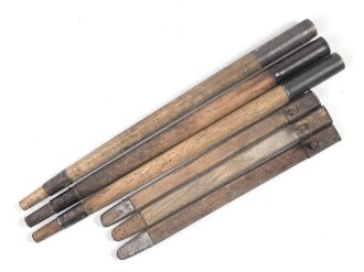 Zeltstock 01 und Zeltplock 29 Wehrmacht, Jeweils drei...